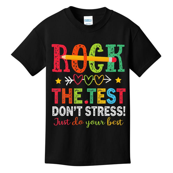Rock The Test Dont Stress Just Do Your Best Teacher Testing Kids T-Shirt