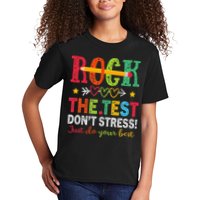 Rock The Test Dont Stress Just Do Your Best Teacher Testing Kids T-Shirt