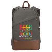 Rock The Test Dont Stress Just Do Your Best Teacher Testing Cotton Canvas Backpack