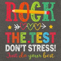 Rock The Test Dont Stress Just Do Your Best Teacher Testing Cotton Canvas Backpack
