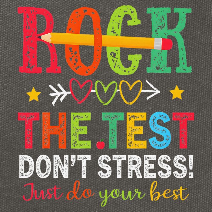 Rock The Test Dont Stress Just Do Your Best Teacher Testing Cotton Canvas Backpack