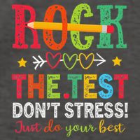 Rock The Test Dont Stress Just Do Your Best Teacher Testing Vector Backpack