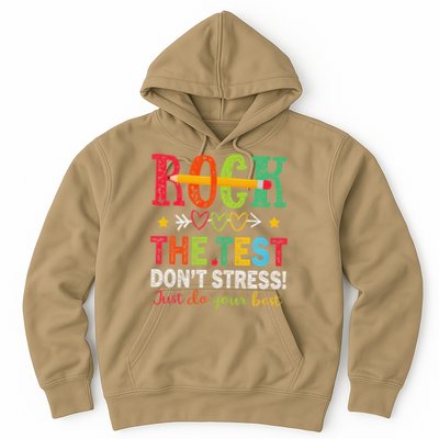 Rock The Test Dont Stress Just Do Your Best Teacher Testing Hoodie