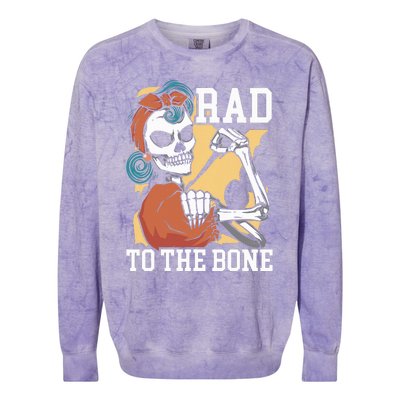 Rad To The Bone Rad Tech Radiology Radiographer Radiologist Colorblast Crewneck Sweatshirt