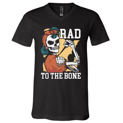 Rad To The Bone Rad Tech Radiology Radiographer Radiologist V-Neck T-Shirt