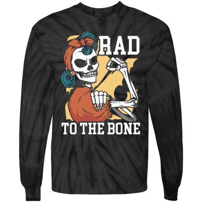 Rad To The Bone Rad Tech Radiology Radiographer Radiologist Tie-Dye Long Sleeve Shirt