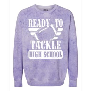 Ready To Tackle High School Football Ball Colorblast Crewneck Sweatshirt