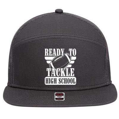 Ready To Tackle High School Football Ball 7 Panel Mesh Trucker Snapback Hat