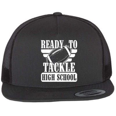 Ready To Tackle High School Football Ball Flat Bill Trucker Hat