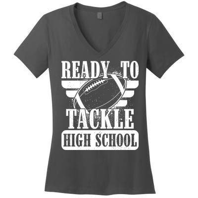 Ready To Tackle High School Football Ball Women's V-Neck T-Shirt