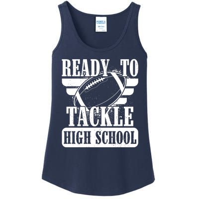 Ready To Tackle High School Football Ball Ladies Essential Tank