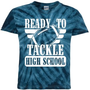 Ready To Tackle High School Football Ball Kids Tie-Dye T-Shirt