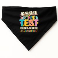 Rock The Test Don't Stress Just Do Your Best Teacher Testing USA-Made Doggie Bandana