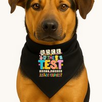 Rock The Test Don't Stress Just Do Your Best Teacher Testing USA-Made Doggie Bandana