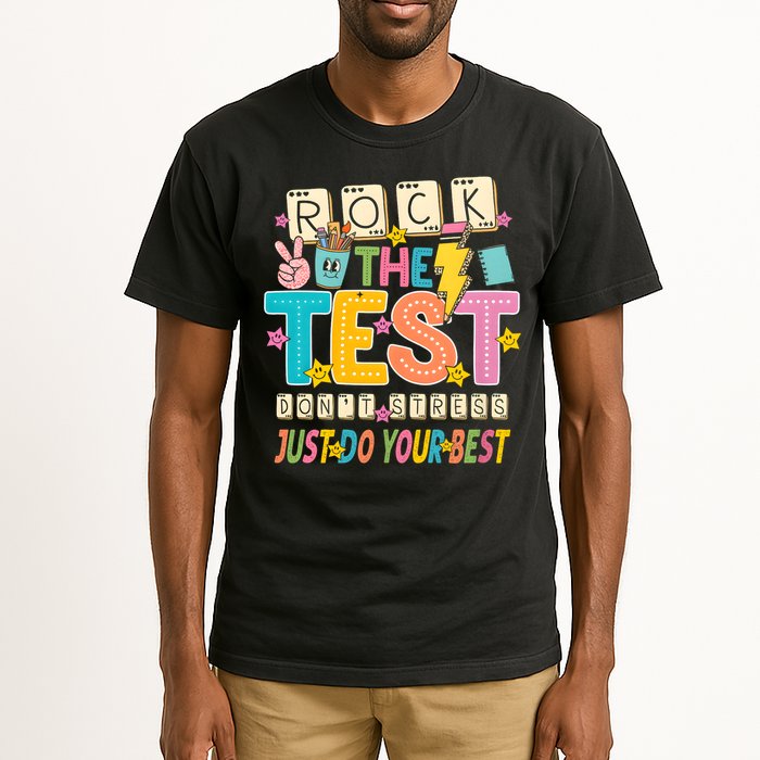 Rock The Test Don't Stress Just Do Your Best Teacher Testing Tall T-Shirt