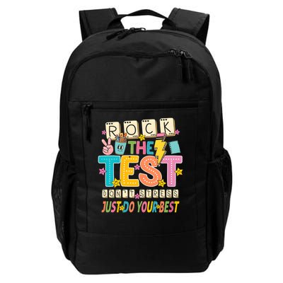 Rock The Test Don't Stress Just Do Your Best Teacher Testing Backpack