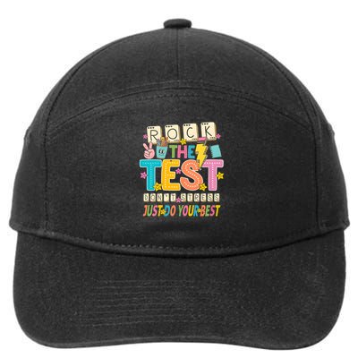 Rock The Test Don't Stress Just Do Your Best Teacher Testing 7-Panel Snapback Hat