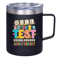Rock The Test Don't Stress Just Do Your Best Teacher Testing 12oz Stainless Steel Coffee Mug