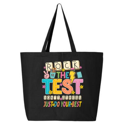 Rock The Test Don't Stress Just Do Your Best Teacher Testing 25L Jumbo Tote