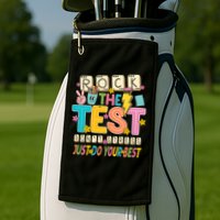 Rock The Test Don't Stress Just Do Your Best Teacher Testing Golf Towel