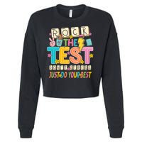 Rock The Test Don't Stress Just Do Your Best Teacher Testing Cropped Pullover Crew