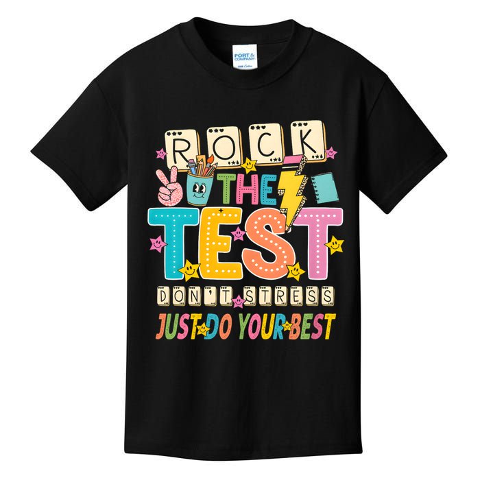 Rock The Test Don't Stress Just Do Your Best Teacher Testing Kids T-Shirt