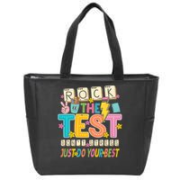 Rock The Test Don't Stress Just Do Your Best Teacher Testing Zip Tote Bag