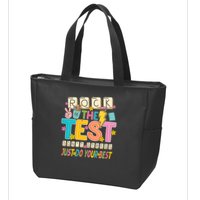 Rock The Test Don't Stress Just Do Your Best Teacher Testing Zip Tote Bag
