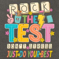 Rock The Test Don't Stress Just Do Your Best Teacher Testing Cotton Canvas Backpack