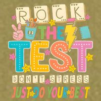 Rock The Test Don't Stress Just Do Your Best Teacher Testing Garment-Dyed Women's Muscle Tee