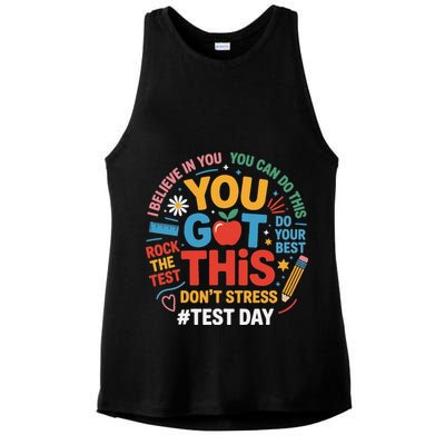 Rock The Test Dont Stress You Got This Funny Testing Day Ladies PosiCharge Tri-Blend Wicking Tank