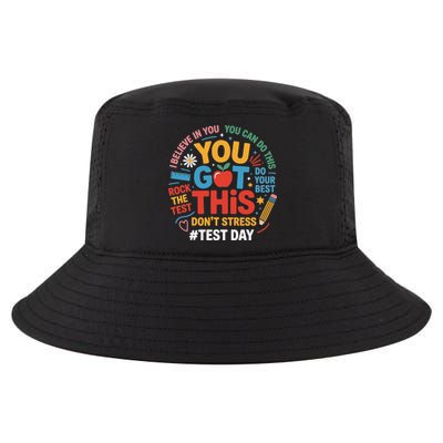 Rock The Test Dont Stress You Got This Funny Testing Day Cool Comfort Performance Bucket Hat