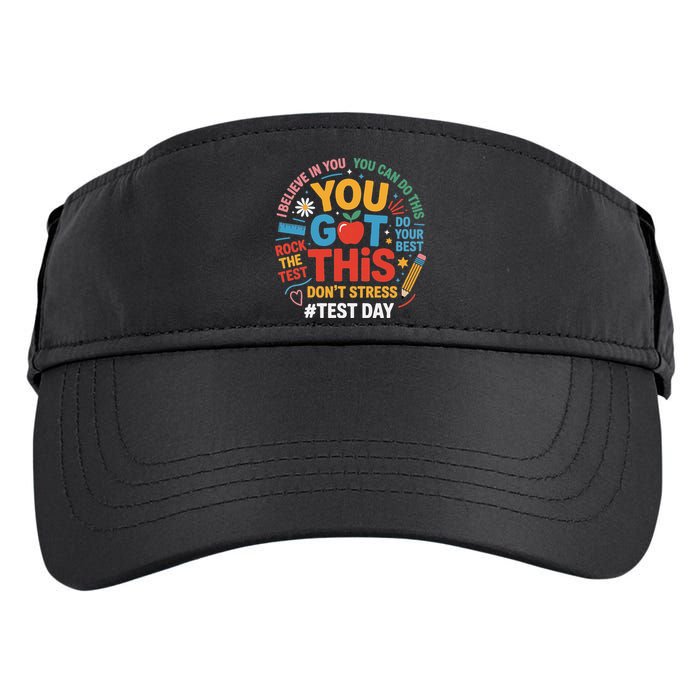 Rock The Test Dont Stress You Got This Funny Testing Day Adult Drive Performance Visor