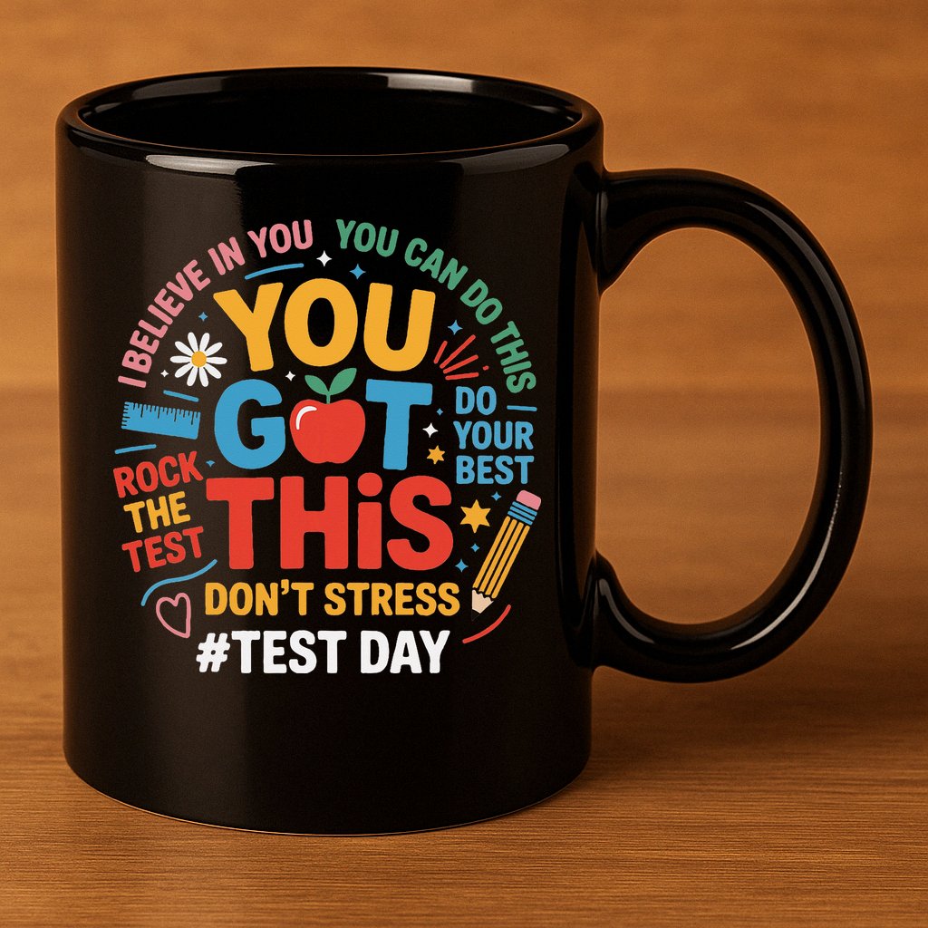 Rock The Test Dont Stress You Got This Funny Testing Day 11oz C Handle Ceramic Mug