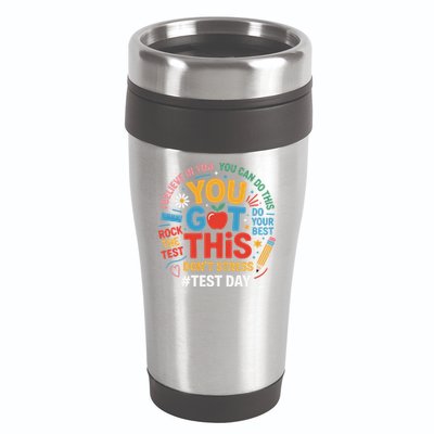 Rock The Test Dont Stress You Got This Funny Testing Day 16oz Travel Tumbler