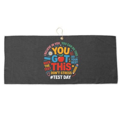 Rock The Test Dont Stress You Got This Funny Testing Day Large Microfiber Waffle Golf Towel