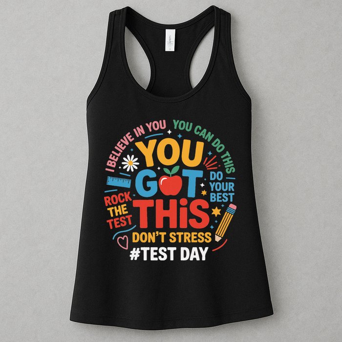 Rock The Test Dont Stress You Got This Funny Testing Day Womens Tank Top
