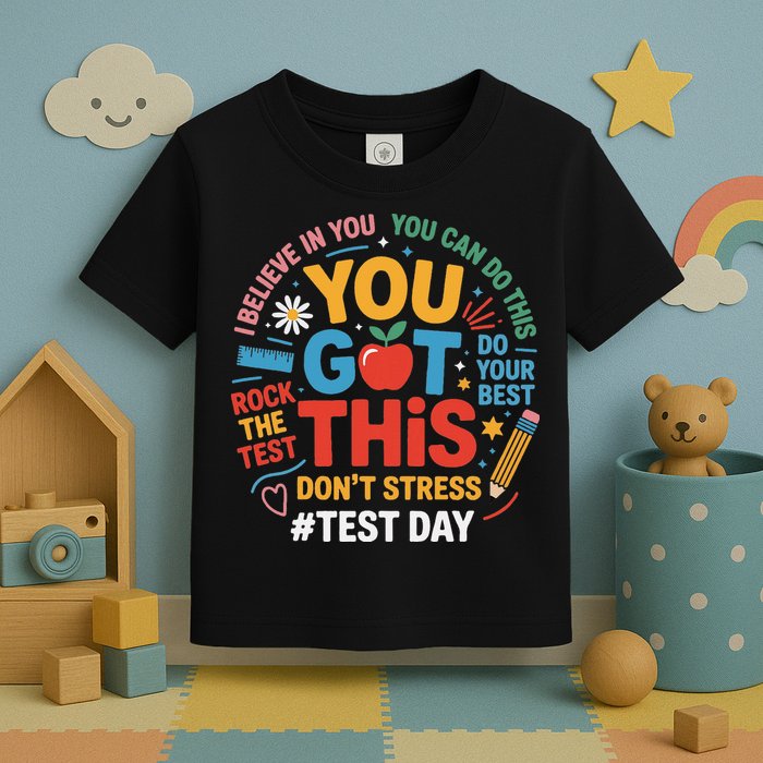 Rock The Test Dont Stress You Got This Funny Testing Day Toddler T-Shirt