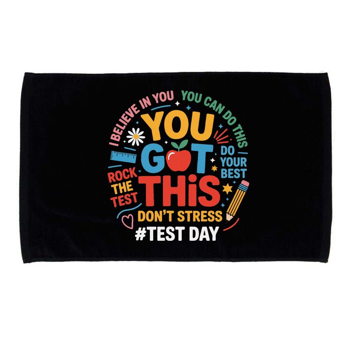 Rock The Test Dont Stress You Got This Funny Testing Day Microfiber Hand Towel