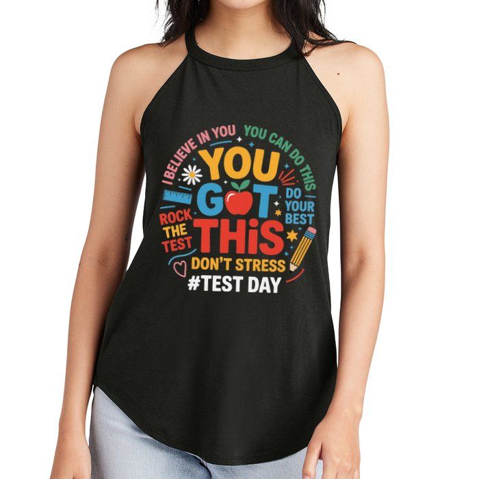 Rock The Test Dont Stress You Got This Funny Testing Day Women's Perfect Tri Rocker Tank