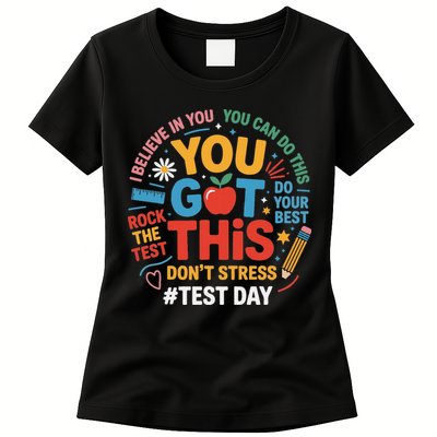 Rock The Test Dont Stress You Got This Funny Testing Day Womens T-Shirt