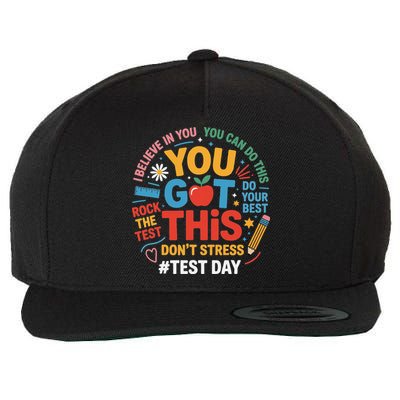 Rock The Test Dont Stress You Got This Funny Testing Day Wool Snapback Cap