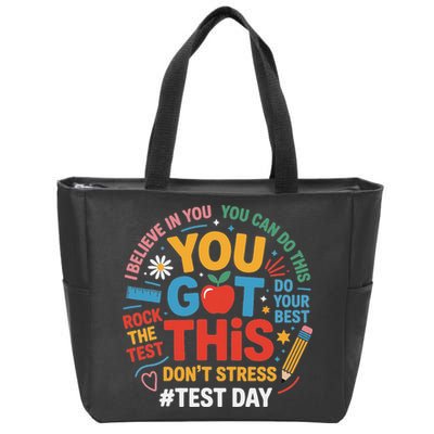 Rock The Test Dont Stress You Got This Funny Testing Day Zip Tote Bag