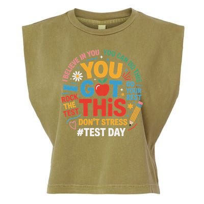 Rock The Test Dont Stress You Got This Funny Testing Day Garment-Dyed Women's Muscle Tee
