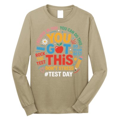 Rock The Test Dont Stress You Got This Funny Testing Day Long Sleeve Shirt