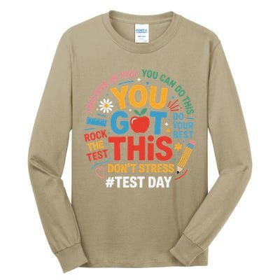 Rock The Test Dont Stress You Got This Funny Testing Day Tall Long Sleeve T-Shirt