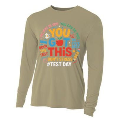 Rock The Test Dont Stress You Got This Funny Testing Day Cooling Performance Long Sleeve Crew