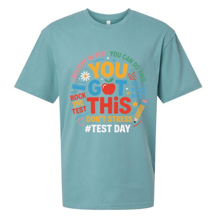 Rock The Test Dont Stress You Got This Funny Testing Day Sueded Cloud Jersey T-Shirt