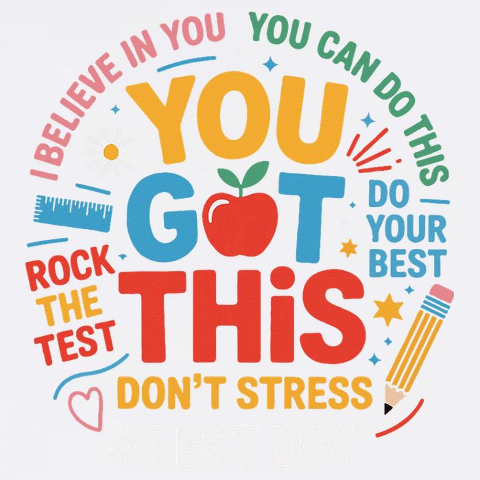 Rock The Test Dont Stress You Got This Funny Testing Day Garment-Dyed Sweatshirt