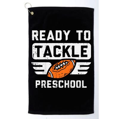 Ready To Tackle Preschool Football First Day Of School Golf Towel
